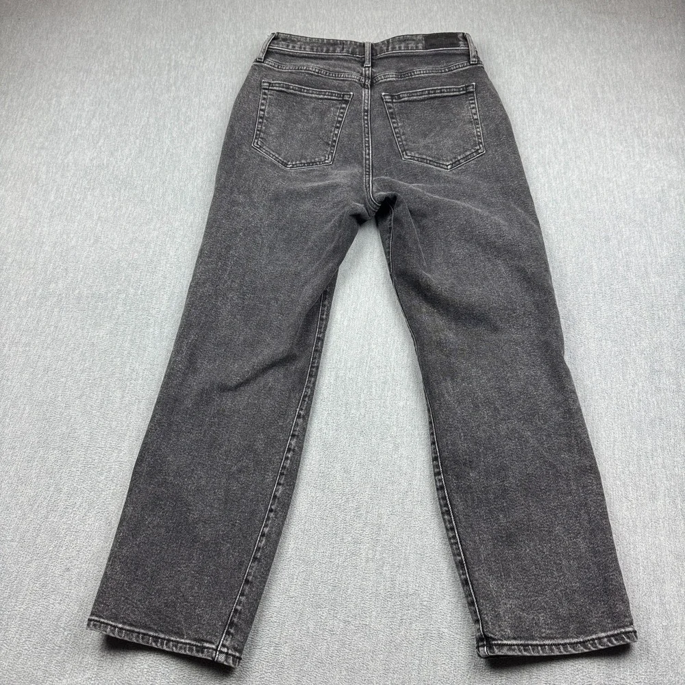 Hollister Jeans Womens 29x27 Black Denim High Rise Straight Cotton Distressed